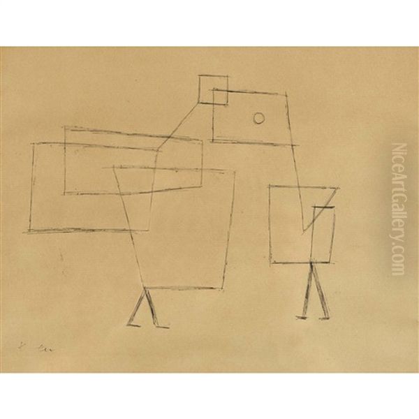 Begegnung Zum Disput Oil Painting by Paul Klee