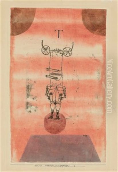 Weibsteufel, Die Welt Beherrschend. (she-devil, Dominating The World) Oil Painting by Paul Klee