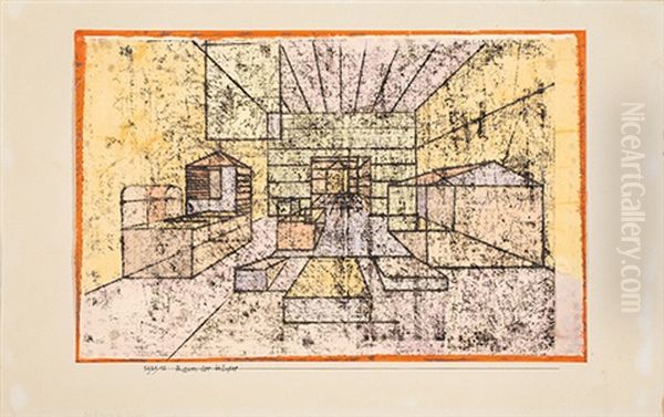 Raum Der Hauser Oil Painting by Paul Klee