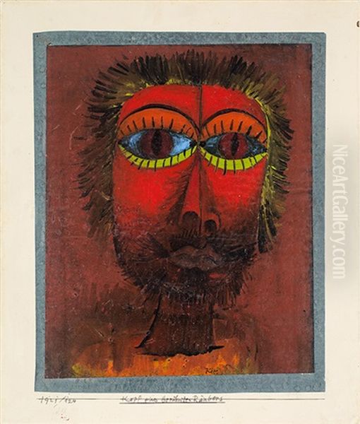 Kopf Eines Beruhmten Raubers Oil Painting by Paul Klee