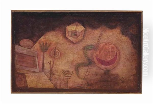 Die Schlange Auf Der Leiter Oil Painting by Paul Klee