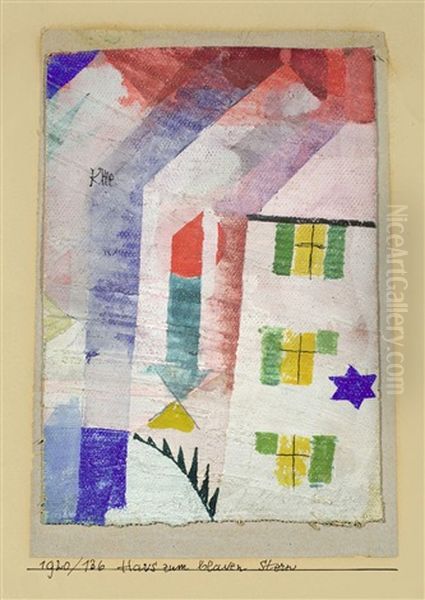 Das Haus Zum Blauen Stern Oil Painting by Paul Klee