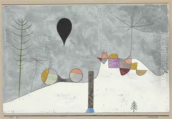 Winterbild Oil Painting by Paul Klee