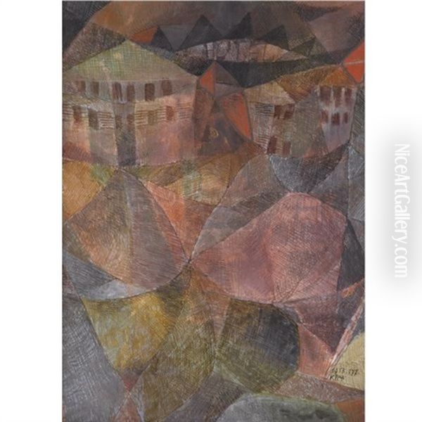 Das Hotel-the Hotel Oil Painting by Paul Klee