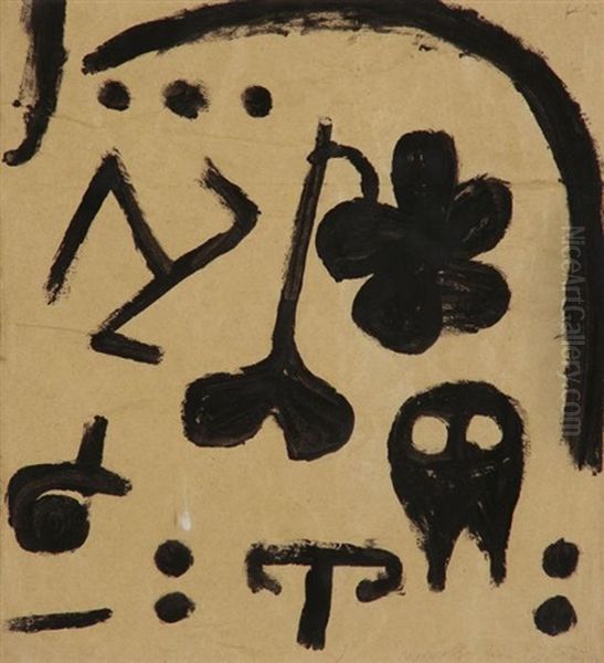 Merkzeichen Fur Spater Oil Painting by Paul Klee