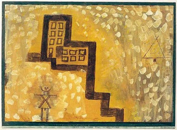 Das Haus In Der Hohe Oil Painting by Paul Klee