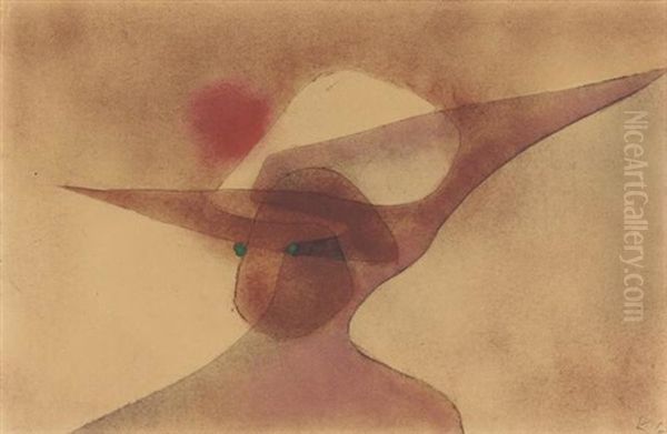 Dame In Breiten Hut (lady In A Wide-brimmed Hat) Oil Painting by Paul Klee