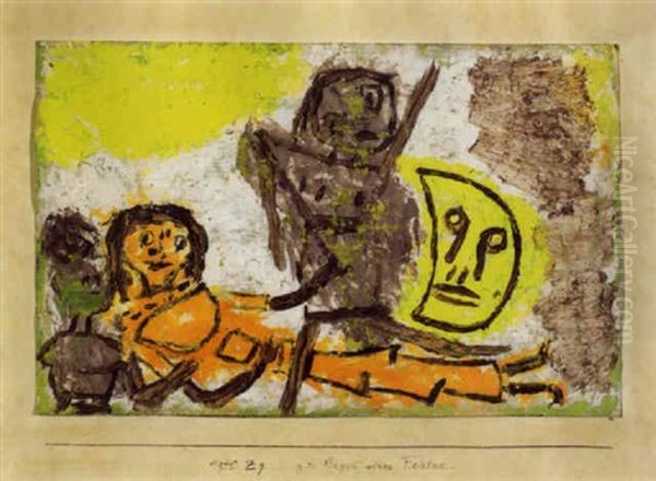 Zu Beginn Eines Festes Oil Painting by Paul Klee