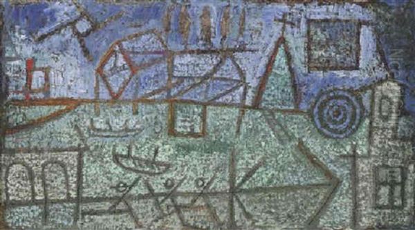 Kleine Seehafen Oil Painting by Paul Klee