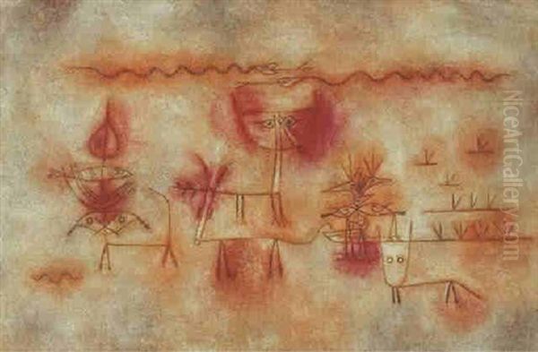 Tiergarten Oil Painting by Paul Klee