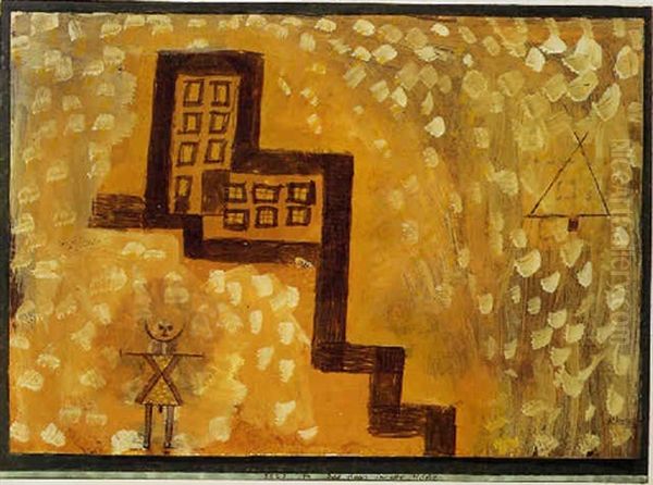 Das Haus In Der Hohe Oil Painting by Paul Klee