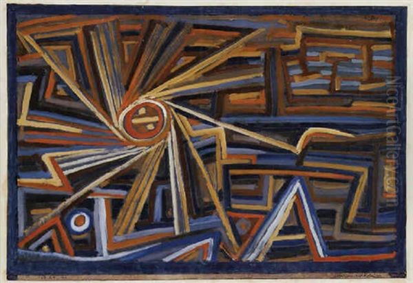 Strahlung Und Rotation Oil Painting by Paul Klee