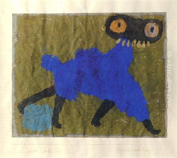 Blaumantel Oil Painting by Paul Klee