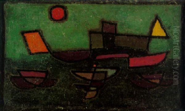 Abfahrender Dampfer Oil Painting by Paul Klee