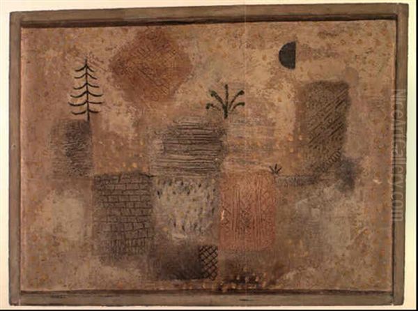 Park Mit Dem Kuhlen Halbmond Oil Painting by Paul Klee