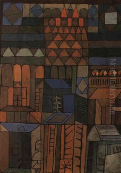 Beginnende K_hle Oil Painting by Paul Klee