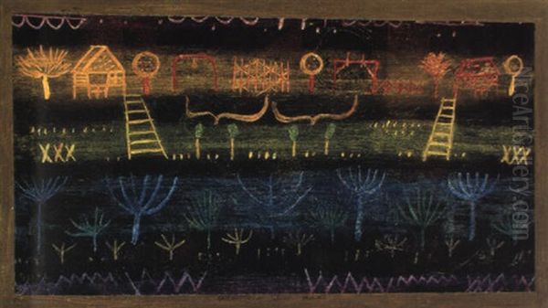 Garten In Der Ebene Oil Painting by Paul Klee