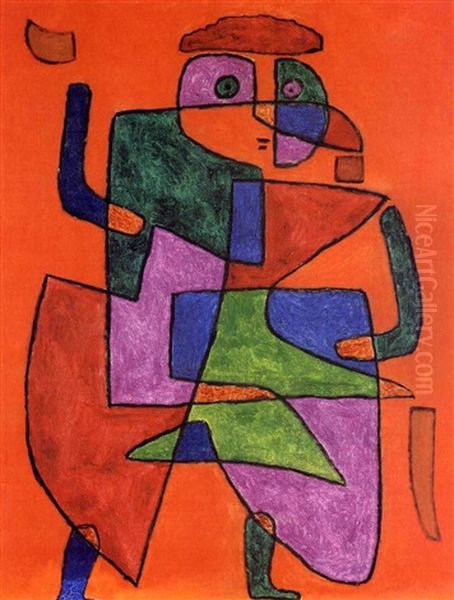 Der Kunftige (arrival Of The Bridgegroom) Oil Painting by Paul Klee