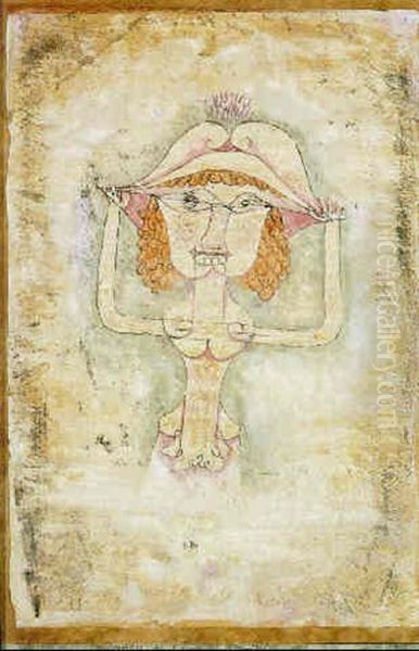 Die Sangerin L. Als Fiordiligi Oil Painting by Paul Klee