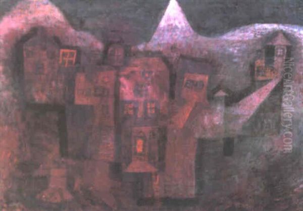 Sudliches Bergdorf Oil Painting by Paul Klee