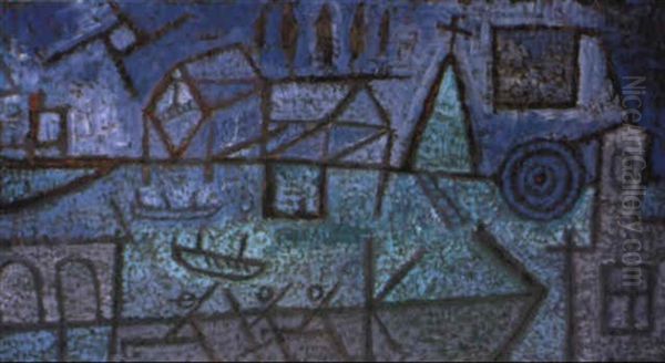 Kleine Seehafen Oil Painting by Paul Klee