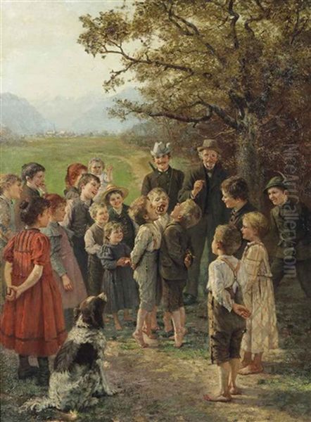 The Pretzl Game Oil Painting by Theodor Kleehaas