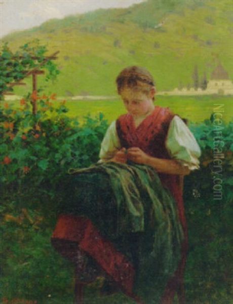 The Young Seamstress by Theodor Kleehaas