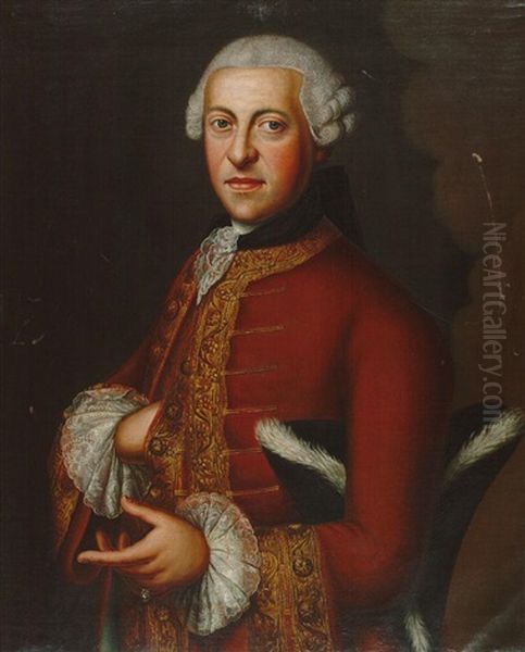 Portraits Des Albrecht Ludwig Von Hailbronner  U. Seiner Frau Magdalena Barbara Von Hailbronner Oil Painting by Christoph Nikolaus Kleemann