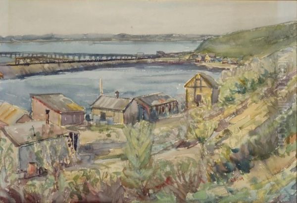 View Of Back Bay From Shantytown, Portland Oil Painting by Charles Bayley Cook