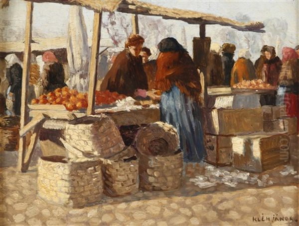 Markttag Oil Painting by Janos Kleh