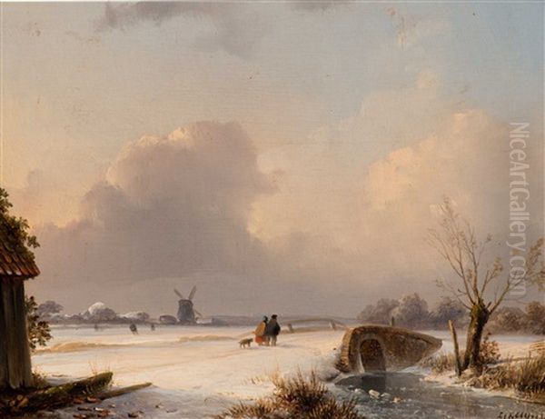 Winter, The Hague Oil Painting by Lodewijk Johannes Kleijn