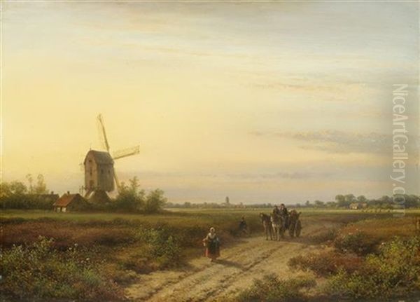 Weite Hollandische Landschaft Oil Painting by Lodewijk Johannes Kleijn