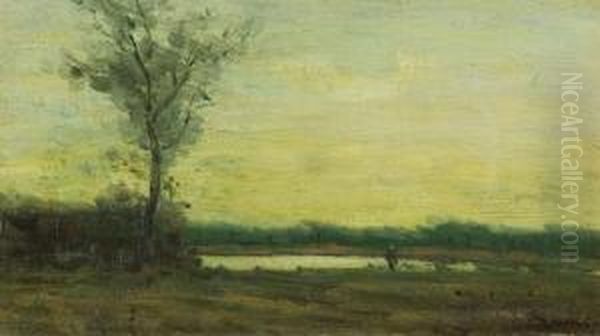 Sunset Landscape Oil Painting by William Baylies