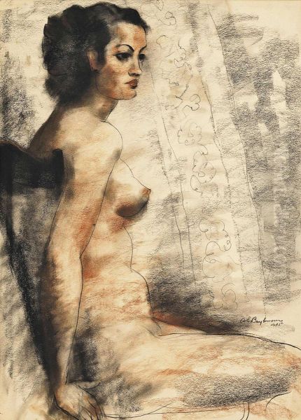 Seated Female Nude by Abraham Solomon Baylinson