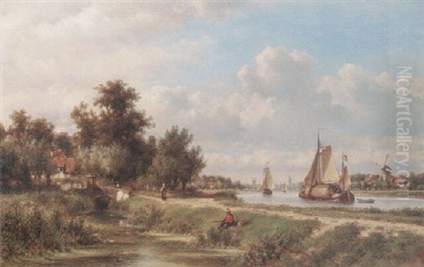 The Towpath Oil Painting by Lodewijk Johannes Kleijn