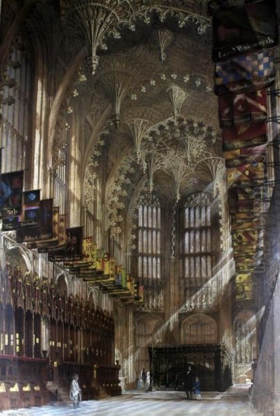 Interior Of Henry Vii Chapel, Westminster Abbey Oil Painting by Wyke Bayliss