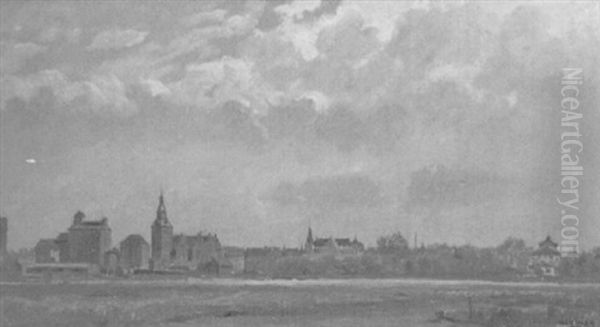 Utsikt Mot Kristianstad Oil Painting by Axel Kleimer