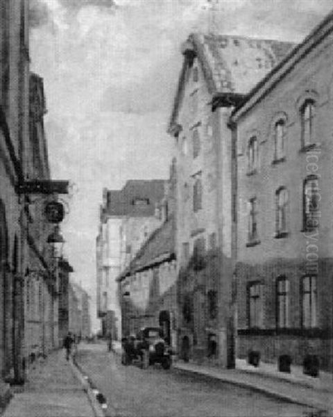 Hjulhamnsgatan, Malmo Oil Painting by Axel Kleimer