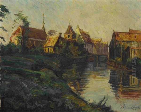 Dorf Am Kanal Oil Painting by Julian Klein Von Diepold