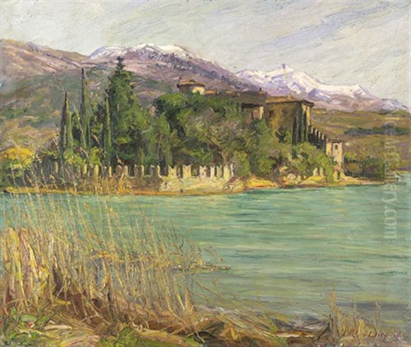 Castell Toblino Oil Painting by Julian Klein Von Diepold