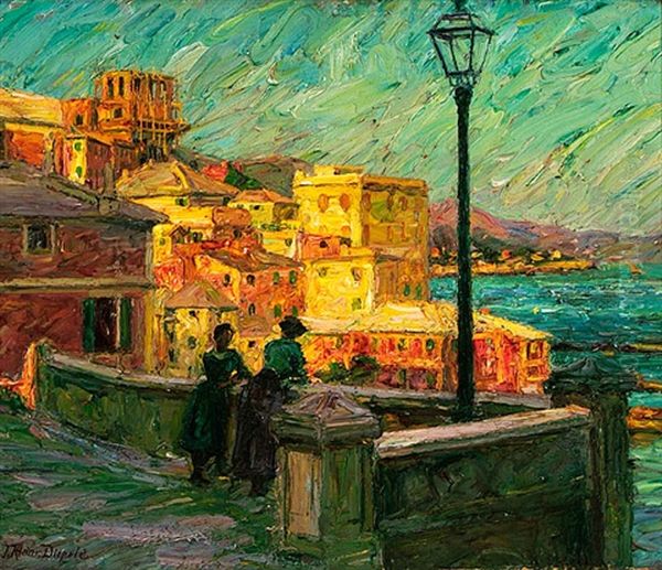 Genua Im Abendlicht Oil Painting by Julian Klein Von Diepold