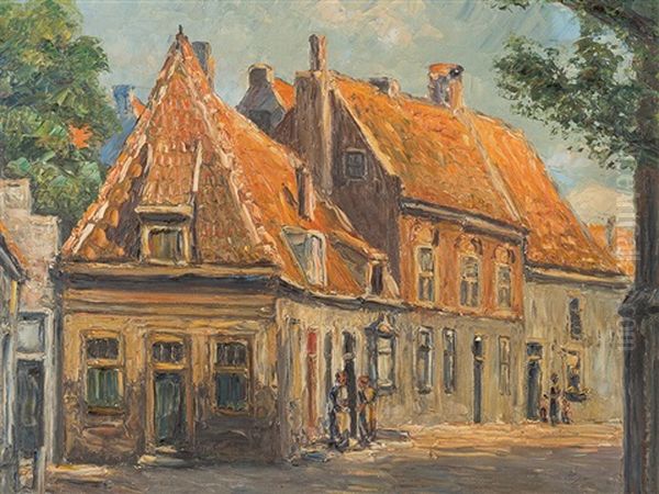 Street View Noordwijk Oil Painting by Leopold Klein von Diepold