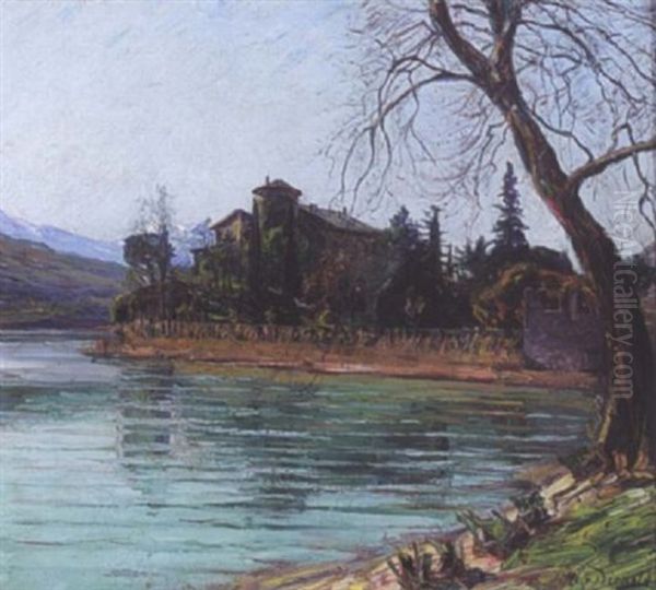 Villa Am See Oil Painting by Leopold Klein von Diepold