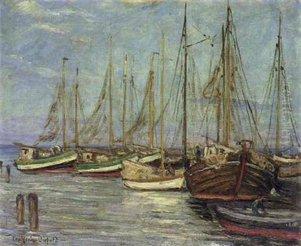 Fischerboote Oil Painting by Leopold Klein von Diepold