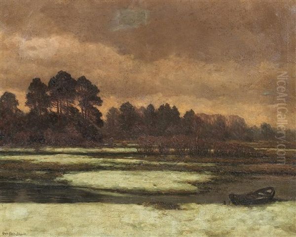 Winterliche Auenlandschaft Oil Painting by Maximilian Klein Von Diepold