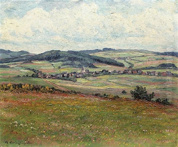 Eifel Landschaft Mit Fernem Dorf Oil Painting by Maximilian Klein Von Diepold