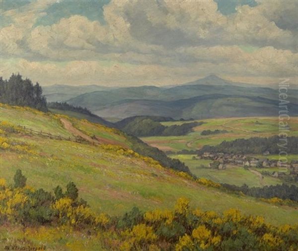 Blick In Eifellandschaft Zur Ginsterblute Oil Painting by Maximilian Klein Von Diepold