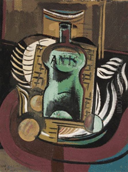 Stilleben Mit Anisflasche Oil Painting by Cesar Klein