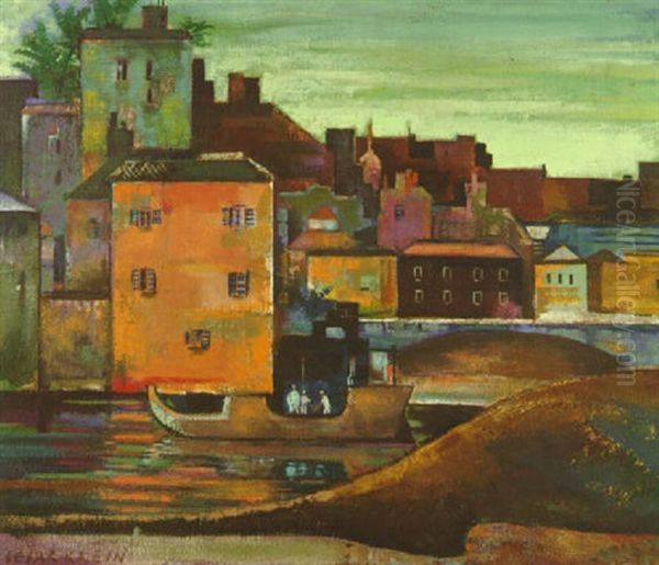 Sudliche Stadt An Einem Flus Oil Painting by Cesar Klein