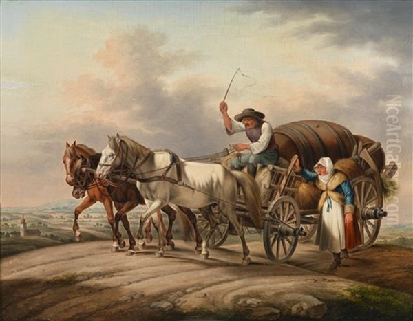 Auf Der Landstrase Oil Painting by Johann Adam Klein